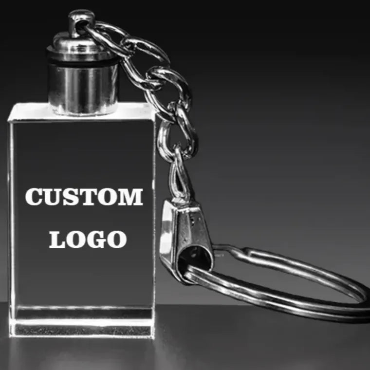 Personalized 3D Laser Etched  K9 Crystal Photo Keychain