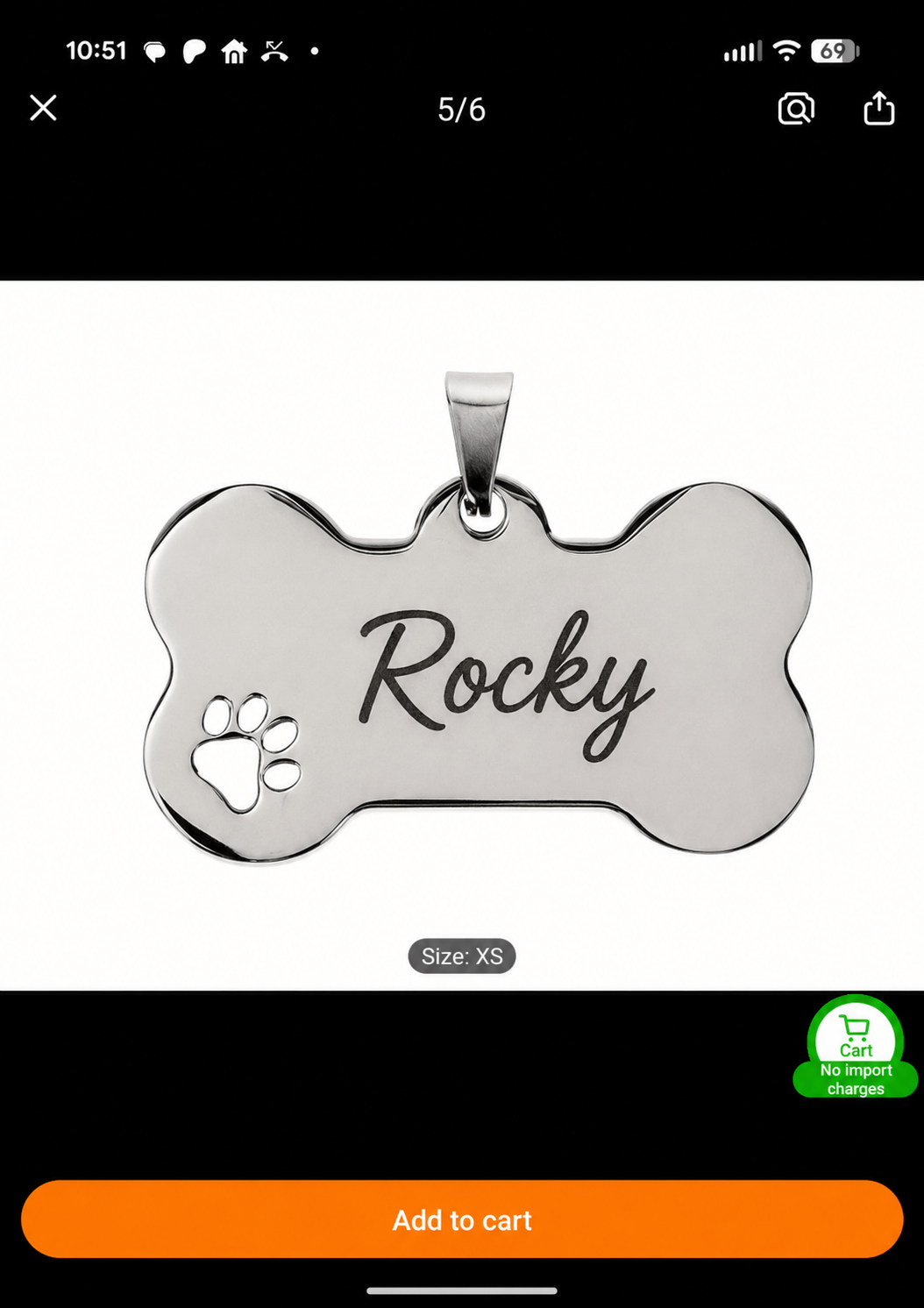 Personalized Stainless Steel Bone Dog Tag with Photo & Custom Text