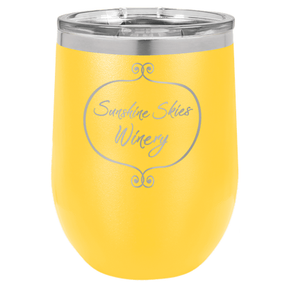 Yellow Polar Camel 12 oz. Vacuum Insulated Stemless Wine Tumbler with Lid
