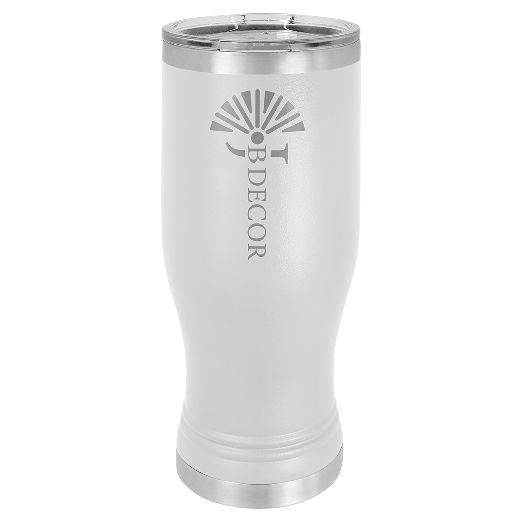 White Polar Camel 20 oz Pilsner with Clear Lid