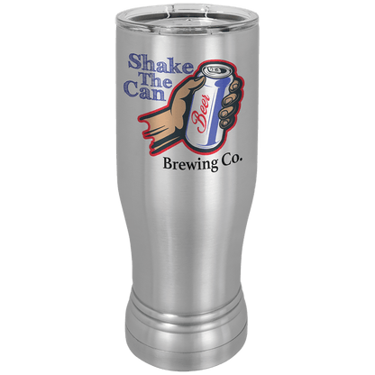Stainless Steel Sublimatable 14 oz. Polar Camel Pilsner with Clear Lid