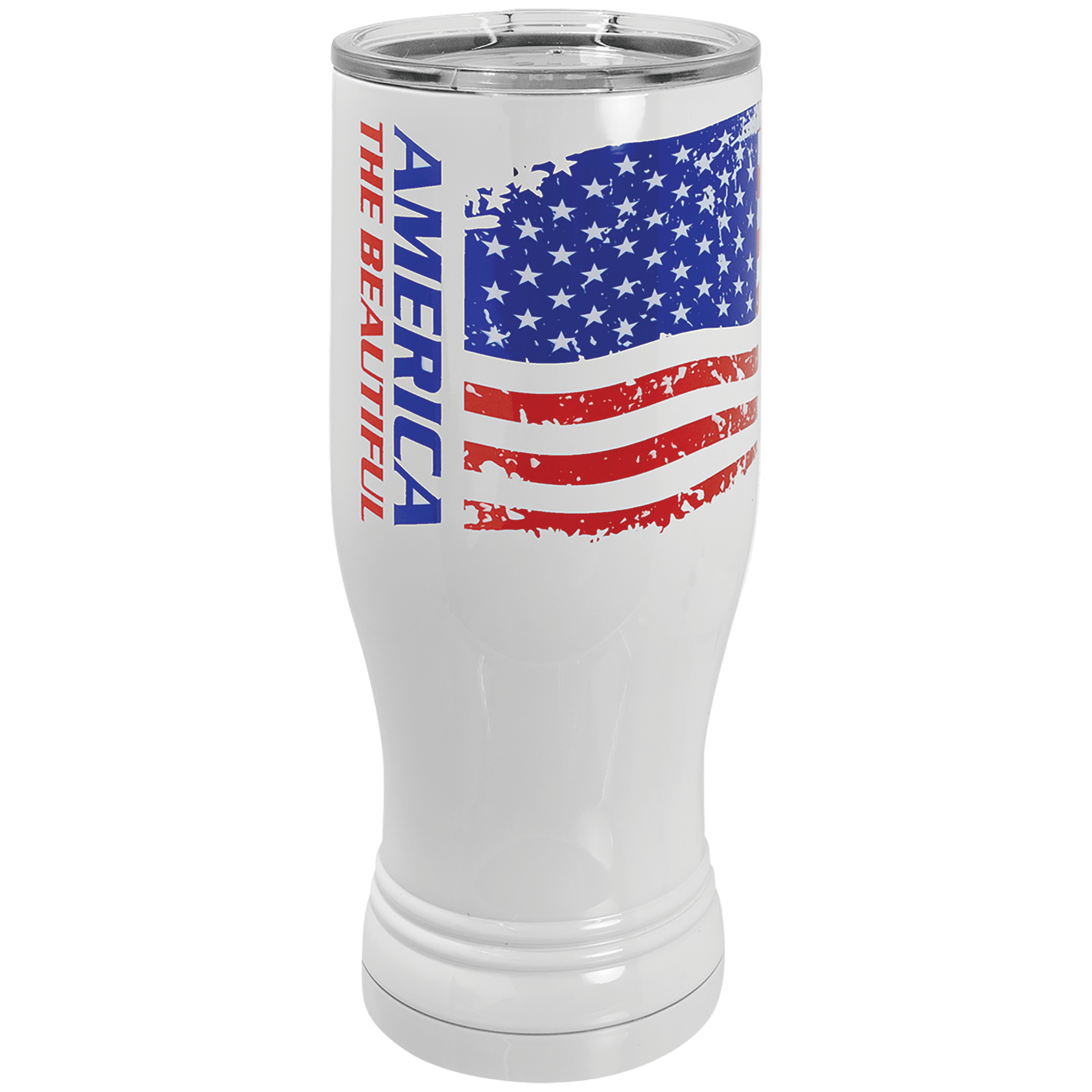 White Sublimatable 20 oz. Polar Camel Pilsner with Clear Lid