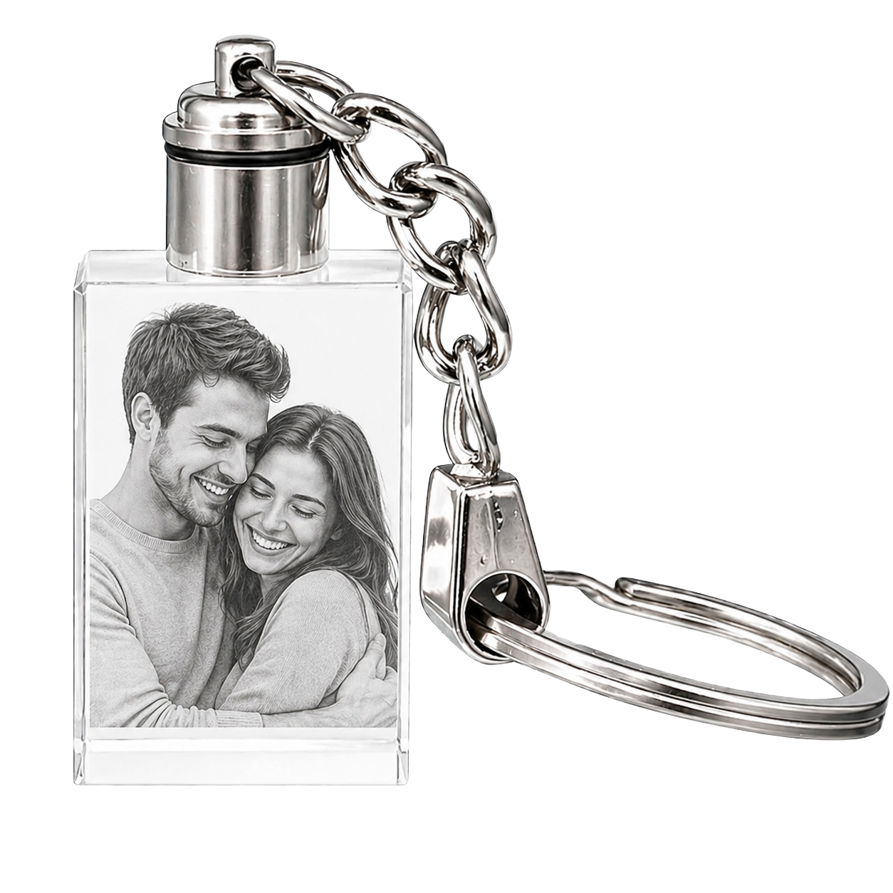 Personalized 3D Laser Etched  K9 Crystal Photo Keychain