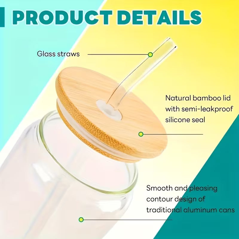 Personalized Laser Engraved 16oz Glass Tumbler with Lid and Straw