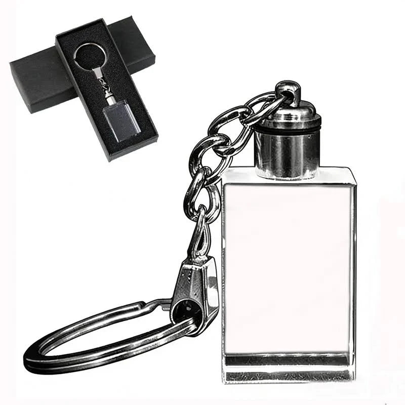 Personalized 3D Laser Etched  K9 Crystal Photo Keychain