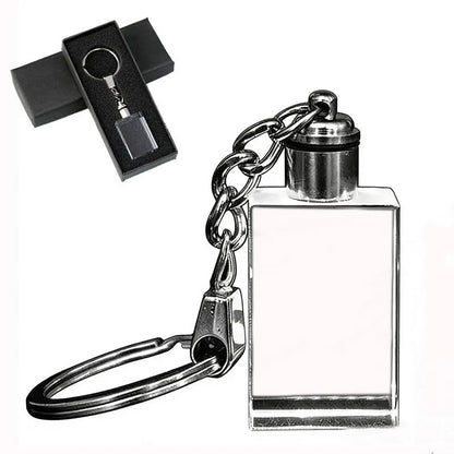 Personalized 3D Laser Etched  K9 Crystal Photo Keychain